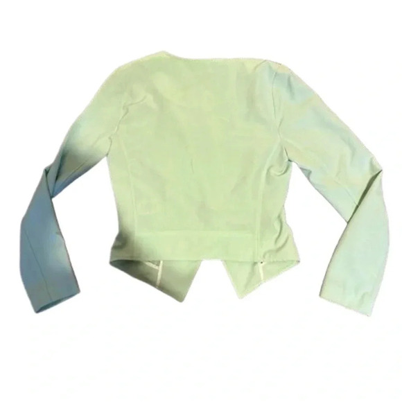 Bongo Mint Green Diagonal Zip Blazer Size M - Picture 2 of 5